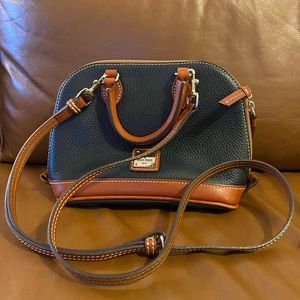Dooney & Bourke black and brown mini leather satchel / crossbody